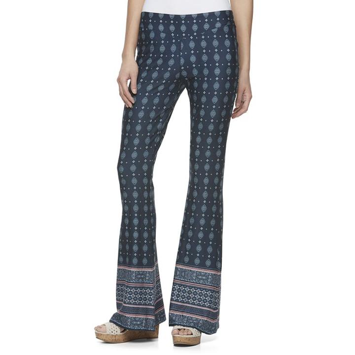 Juniors' About A Girl V-yoke Flare Pants, Size: Xs, Blue (navy)