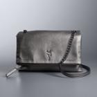 Simply Vera Vera Wang Garrison Double Entry Flap Crossbody Bag, Women's, Dark Grey