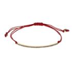 Lc Lauren Conrad Birth Month Pave Curved Bar Cord Bracelet, Women's, Red