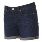 Women's Lc Lauren Conrad Cuffed Jean Shorts, Size: 18, Dark Blue