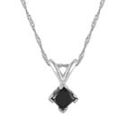 Stella Grace 14k White Gold 1/2-ct. T.w. Black Diamond Solitaire Pendant, Women's, Size: 17