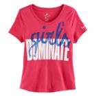Girls 7-16 Nike Girls Dominate Graphic Tee, Size: Xl, Med Pink