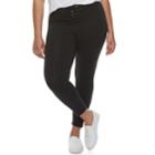 Juniors' Plus Size So&reg; Lace-up Yoga Ankle Leggings, Size: 3xl, Black