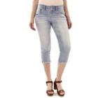 Juniors' Wallflower Luscious Curvy Floral Capri Jeans, Girl's, Size: 17, Brt Orange