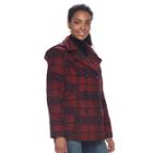 Women's D.e.t.a.i.l.s Hooded Double Breasted Wool Blend Peacoat, Size: Xl, Red Other