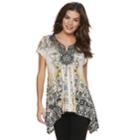 Women's World Unity Crochet Shark-bite Hem Top, Size: Xl, Med Beige