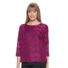 Women's Dana Buchman Split-back Layered Top, Size: Large, Dark Pink