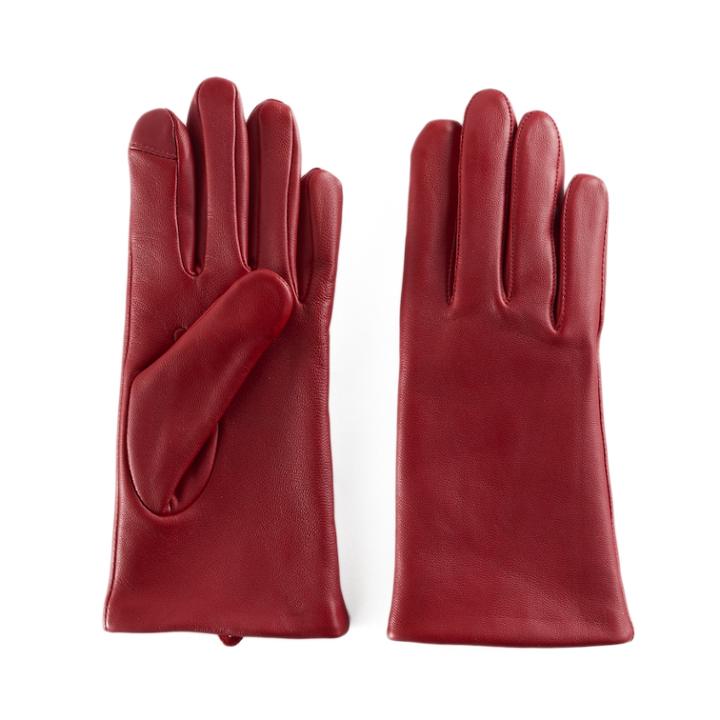 Women's Apt. 9&reg; Fleece Lined Leather Tech Gloves, Size: Large, Dark Pink
