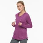 Women's Tek Gear V-neck Fleece Hoodie, Size: Large, Med Purple