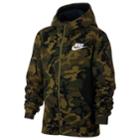 Boys 8-20 Nike Full-zip Club Camo Hoodie, Size: Small, Green