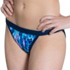Women's Dolfin Bellas Print Reversible Bikini Bottoms, Size: Medium, Blue (azure)
