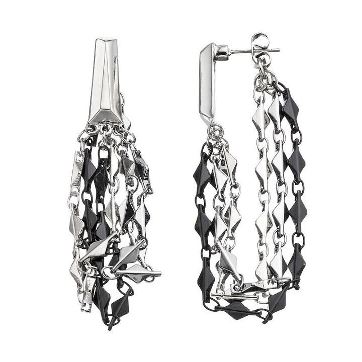 Simply Vera Vera Wang Ombre Chain Front Back Earrings, Women's, Multicolor