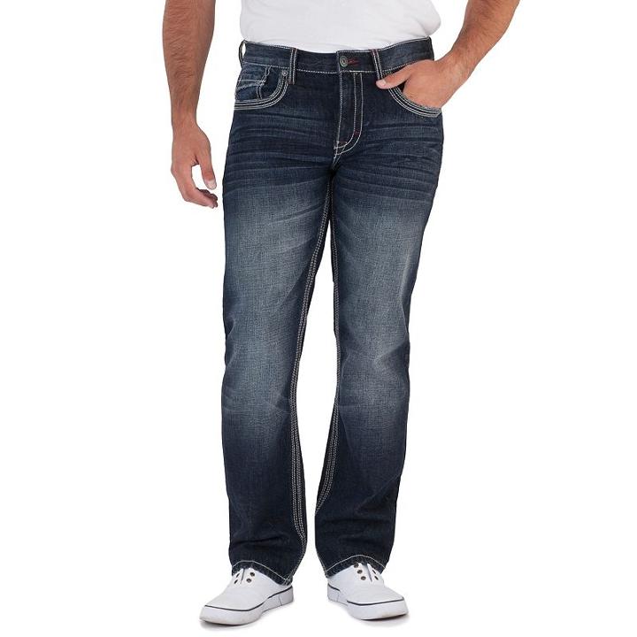 Men's Axe & Crown Slim Straight Jeans, Size: 33x32, Dark Blue