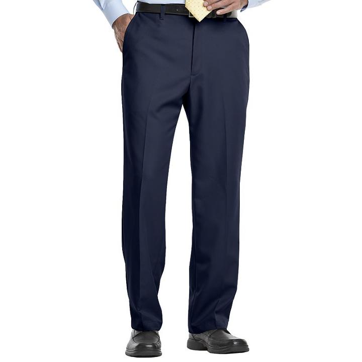 Big & Tall Haggar&reg; Cool 18&reg; Classic-fit Flat-front No-iron Expandable Waist Pants, Men's, Size: 54x32, Blue