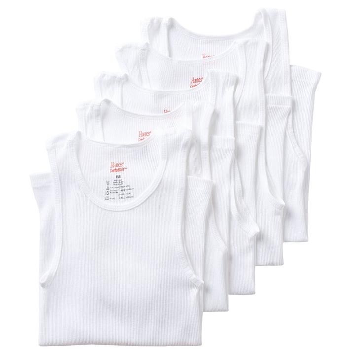 Boys Hanes Ultimate 5-pack Tank, Boy's, Size: Small, White