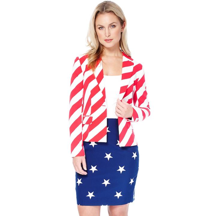 Women's Opposuits Print Jacket & Skirt Set, Size: 16, American Woman