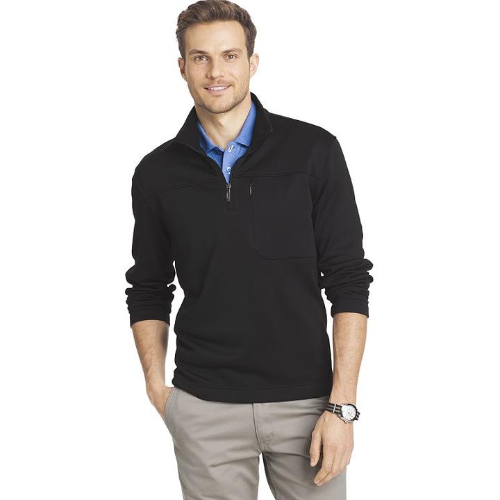 Big & Tall Van Heusen Traveler Classic-fit Quarter-zip Pullover, Men's, Size: Xxl Tall, Black