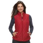 Women's Croft & Barrow&reg; Classic Quilted Vest, Size: Large, Dark Red