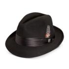 Men's Stacy Adams Wool Felt Fedora With Feather, Size: Large, Black