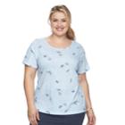 Plus Size Croft & Barrow&reg; Scoopneck Tee, Women's, Size: 3xl, Light Blue
