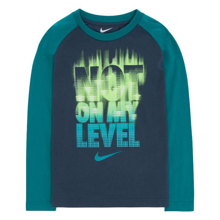 Nike, Boys 4-7 Not On My Level Raglan Tee, Boy's, Size: 4, Blue