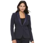 Women's Apt. 9&reg; Torie Satin Collar Blazer, Size: 2, Blue (navy)