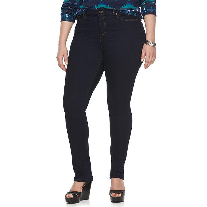 Plus Size Chaps Skinny Jeans, Women's, Size: 18 W, Blue