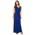 Women's Chaps Surplice Drape-front Full-length Dress, Size: 14, Blue