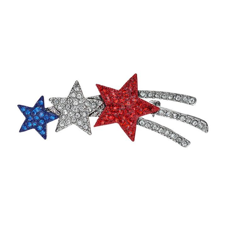 Red, White & Blue Shooting Star Pin, Women's, Multicolor