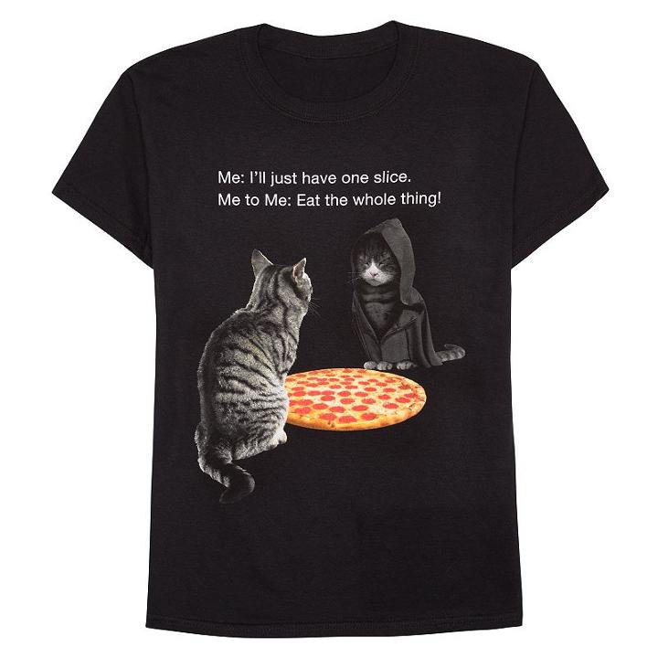 Boys 8-20 Just One Slice Of Pizza Tee, Boy's, Size: Xl, Black