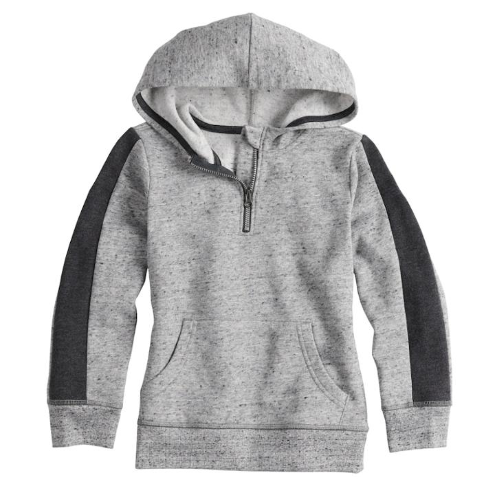 Boys 4-12 Sonoma Goods For Life&trade; Quarter Zip Pullover Hoodie, Size: 6, Grey
