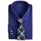Big & Tall Croft & Barrow&reg; Classic-fit Striped Dress Shirt And Patterned Tie Boxed Set, Men's, Size: 20 36/7b, Blue