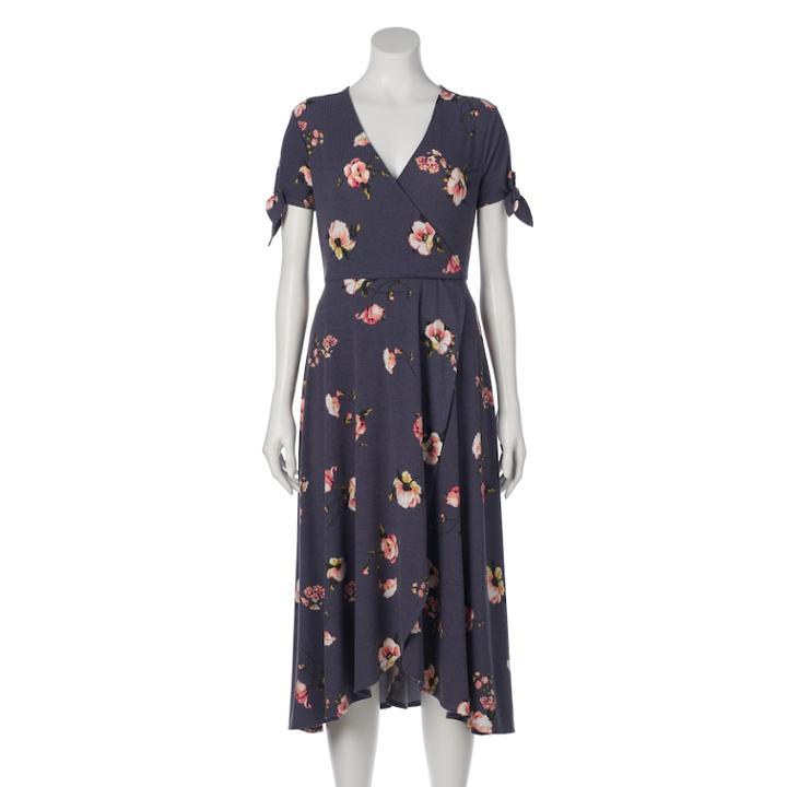 Women's Lc Lauren Conrad Faux-wrap Midi Dress, Size: Small, Drk Purple