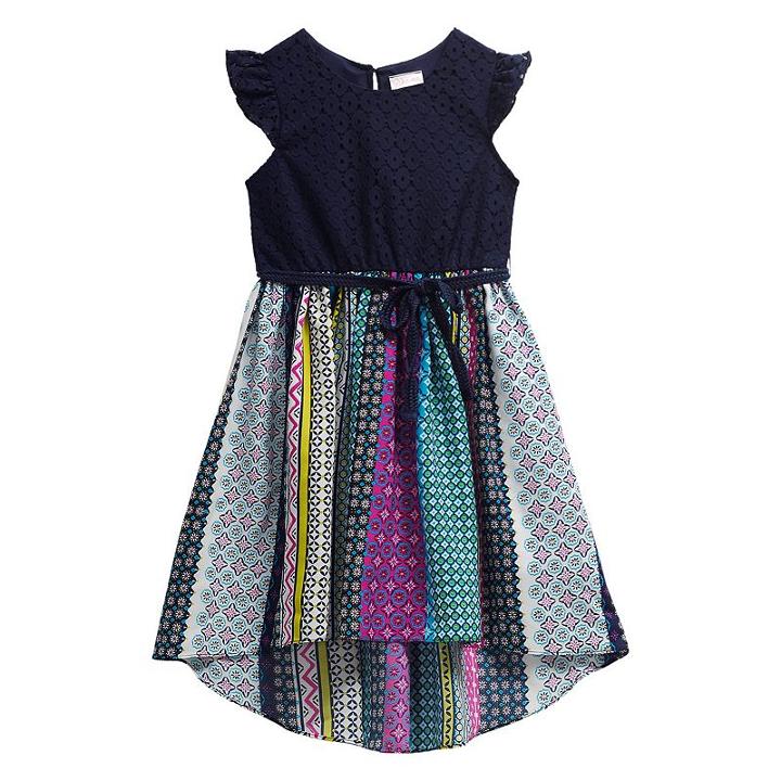 Girls 4-6x Youngland Lace High-low Hem Dress, Girl's, Size: 5, Blue (navy)
