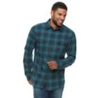 Men's Sonoma Goods For Life&trade; Modern-fit Plaid Flannel Button-down Shirt, Size: Small, Dark Blue