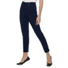 Women's Studio 253 Buttoned Millennium Ankle Pants, Size: Xl, Blue (navy)