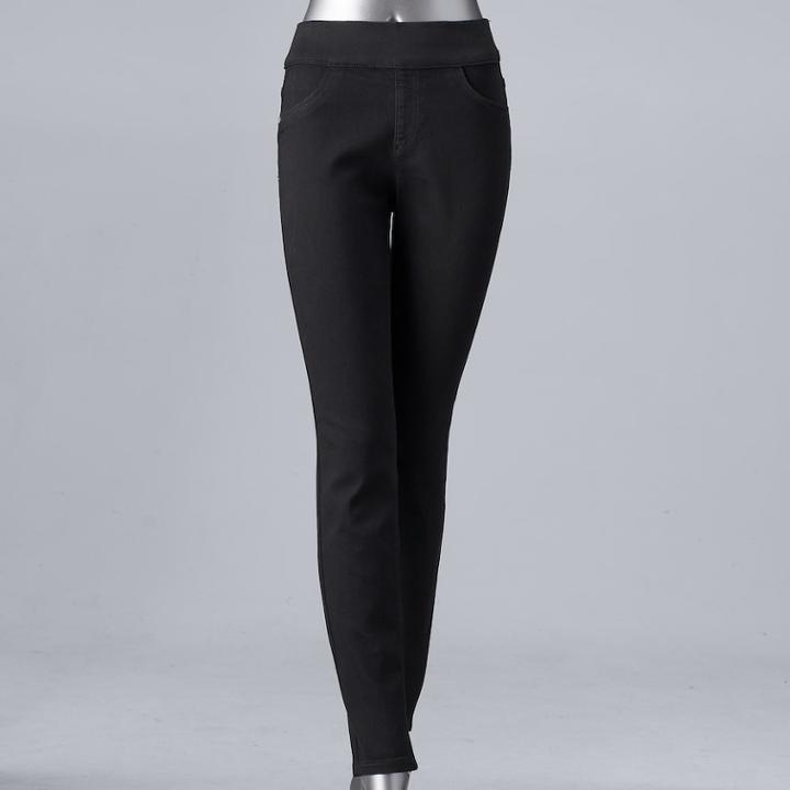 Women's Simply Vera Vera Wang Pull-on Skinny Jeans, Size: 16 Long, Black