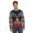 Men's Reindeer Let It Glow Christmas Sweater, Size: Large, Blue