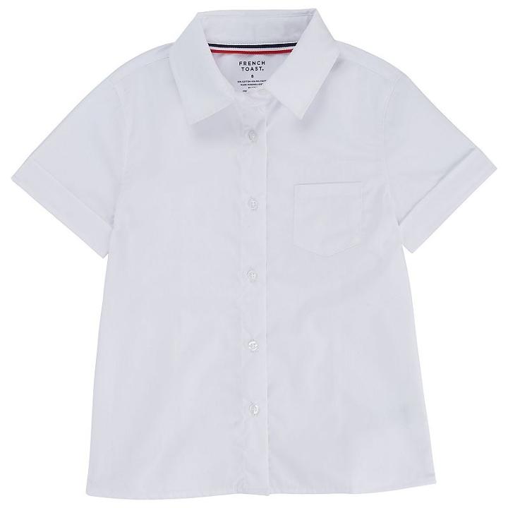 Girls 4-20 & Plus Size French Toast School Uniform Short-sleeved Pointed Collar Blouse, Girl's, Size: 14 Plus, White