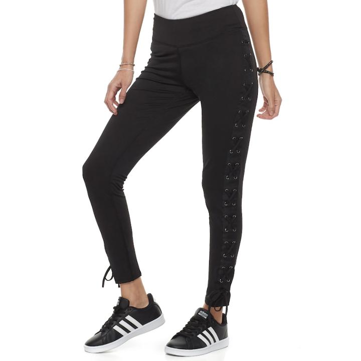 Juniors' Cloud Chaser Lace-up Leggings, Teens, Size: Large, Oxford