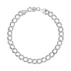 Sterling Silver Double Link Curb Chain Bracelet - 7-in, Women's, Multicolor
