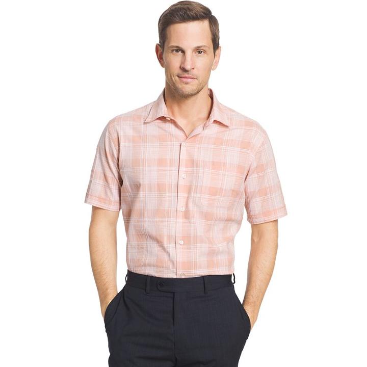 Big & Tall Van Heusen Classic-fit Leaf Button-down Shirt, Men's, Size: Xxl Tall, Pink Other