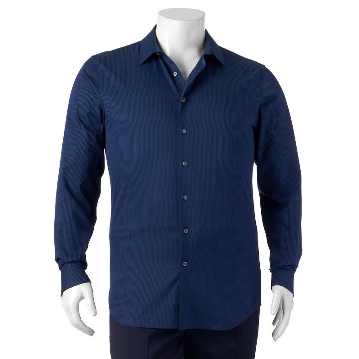 Big & Tall Apt. 9&reg; Work Week Classic-fit Button-down Shirt, Men's, Size: L Tall, Blue