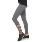 Juniors' So&reg; Heathered Strappy Hem Yoga Leggings, Teens, Size: Xl, Dark Grey