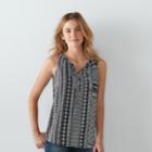 Women's Sonoma Goods For Life&trade; Print Challis Tank, Size: Large, Dark Blue