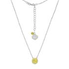 Michigan Wolverines Sterling Silver Crystal Disc Necklace, Women's, Size: 18, Yellow