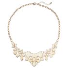 Mudd&reg; White Floral Burst Faceted Stone Cluster Necklace, Women's