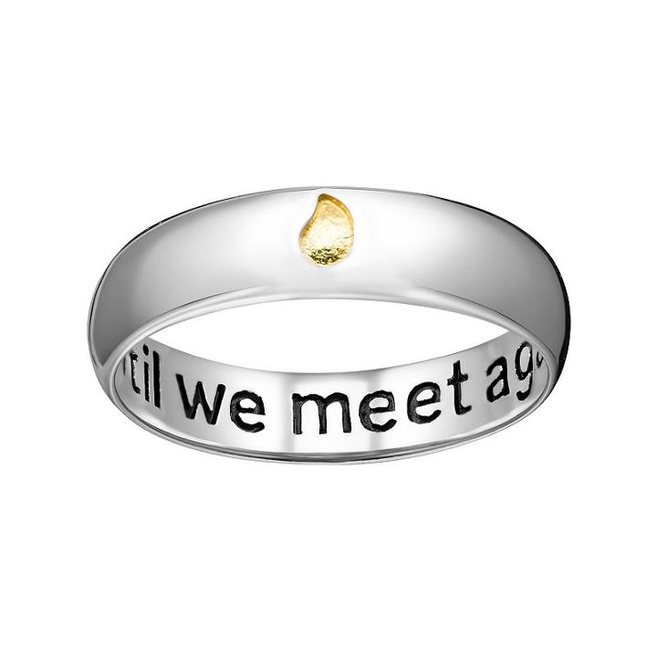 Sterling Silver Two Tone Until We Meet Again Memorial Ring, Adult Unisex, Size: 8, Grey