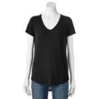 Juniors' So&reg; Solid Shirttail Tee, Girl's, Size: Medium, Black