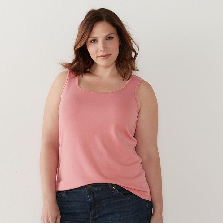 Plus Size Sonoma Goods For Life&trade; Layering Tank, Women's, Size: 2xl, Lt Orange